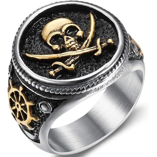 OIDIMS Vintage Skull Pirate Open Rings Sterling Silver